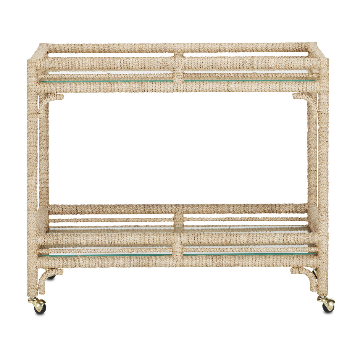 Currey and Company - 3000-0218 - Bar Cart - Olisa Collection - Natural Rope