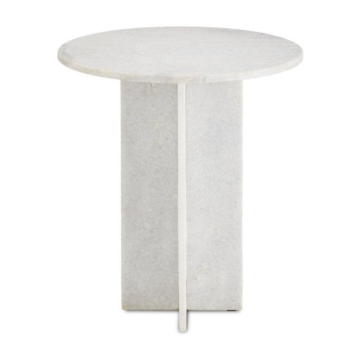 Currey and Company Accent Table from the Harmon collection in White finish