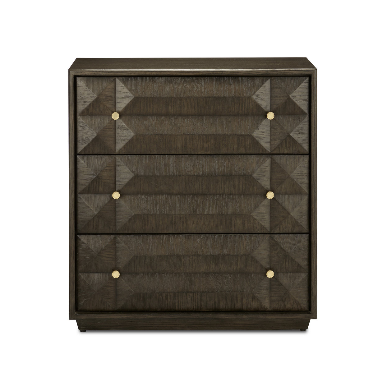 Currey and Company - 3000-0226 - Chest - Kendall Collection - Dove Gray/Polished Brass
