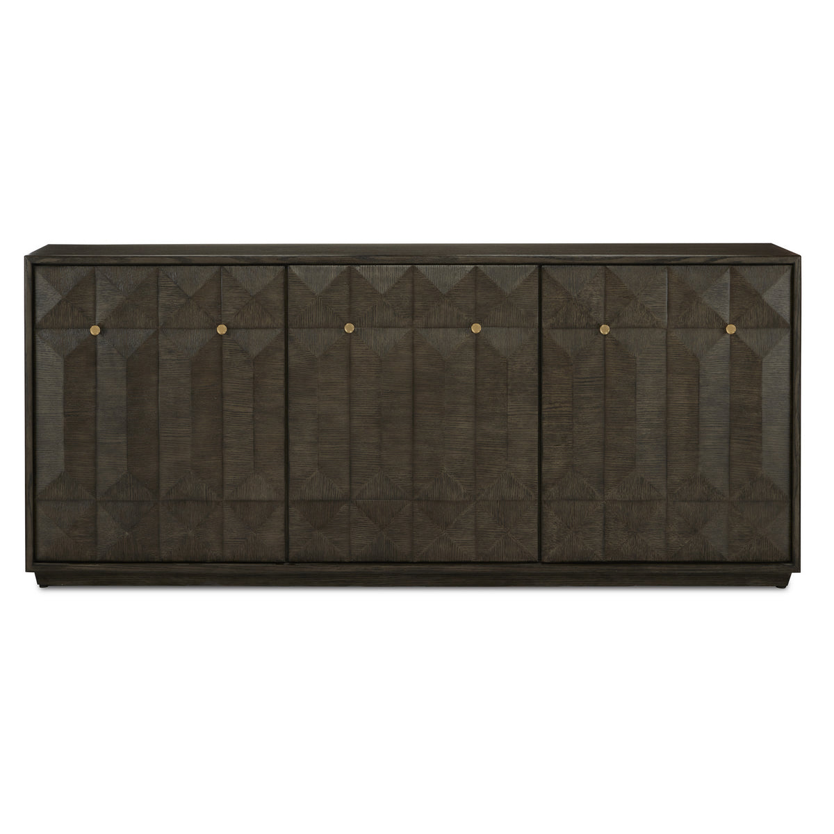 Currey and Company - 3000-0227 - Credenza - Kendall Collection - Dove Gray/Polished Brass