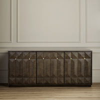Currey and Company - 3000-0227 - Credenza - Kendall Collection - Dove Gray/Polished Brass