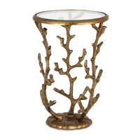 Currey and Company - 4000-0141 - Accent Table - Coral - Antique Brass