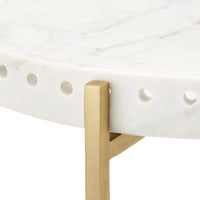 Currey and Company - 4000-0146 - Accent Table - Freya - White/Antique Brass
