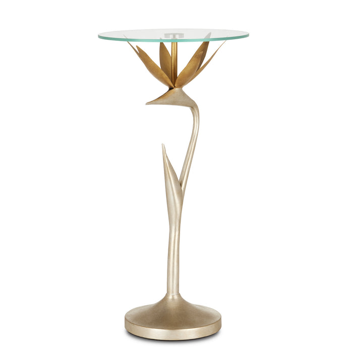 Currey and Company Accent Table from the Paradiso collection in Contemporary Silver Leaf/Contemporary Gold Leaf finish