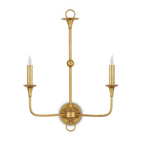Currey and Company - 5000-0214 - Two Light Wall Sconce - Nottaway - Contemporary Gold Leaf