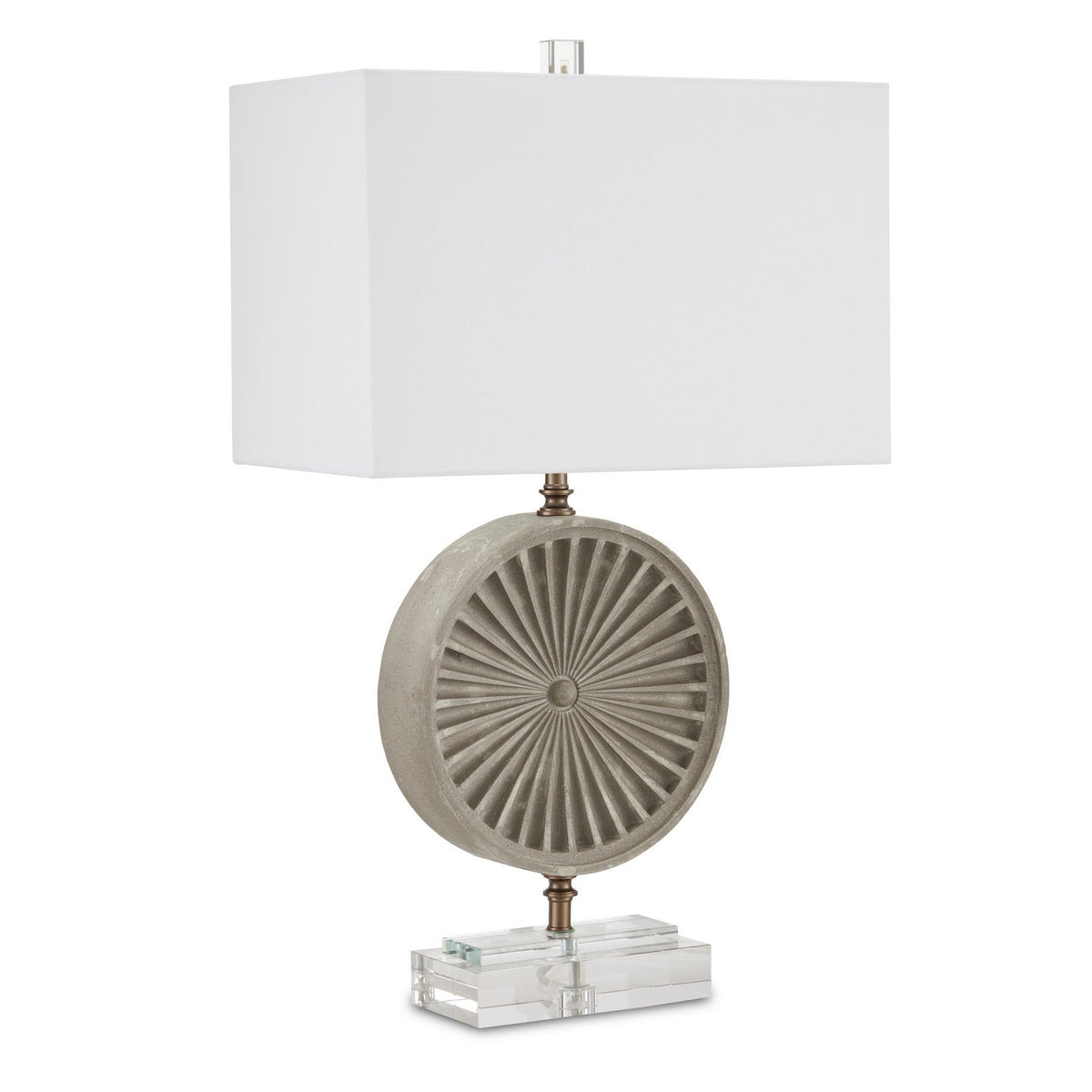 Currey and Company One Light Table Lamp from the Applique collection in Gray/Clear/Antique Brass finish