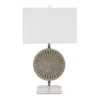 Currey and Company One Light Table Lamp from the Applique collection in Gray/Clear/Antique Brass finish