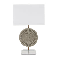 Currey and Company One Light Table Lamp from the Applique collection in Gray/Clear/Antique Brass finish