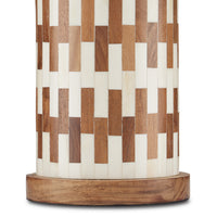 Currey and Company - 6000-0824 - One Light Table Lamp - Tia Collection - White/Natural/Antique Brass