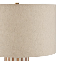 Currey and Company - 6000-0824 - One Light Table Lamp - Tia Collection - White/Natural/Antique Brass