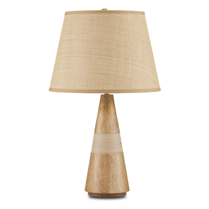 Currey and Company One Light Table Lamp from the Amalia collection in Natural/Brass finish