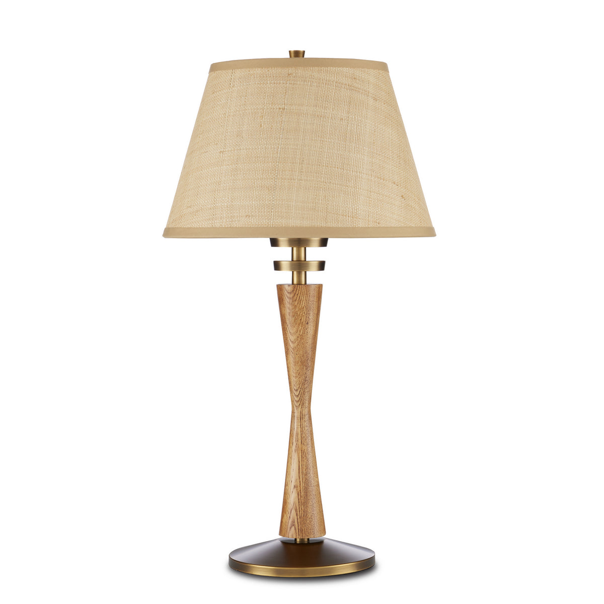 Currey and Company - 6000-0838 - One Light Table Lamp - Woodville - Classic Honey/Antique Brass