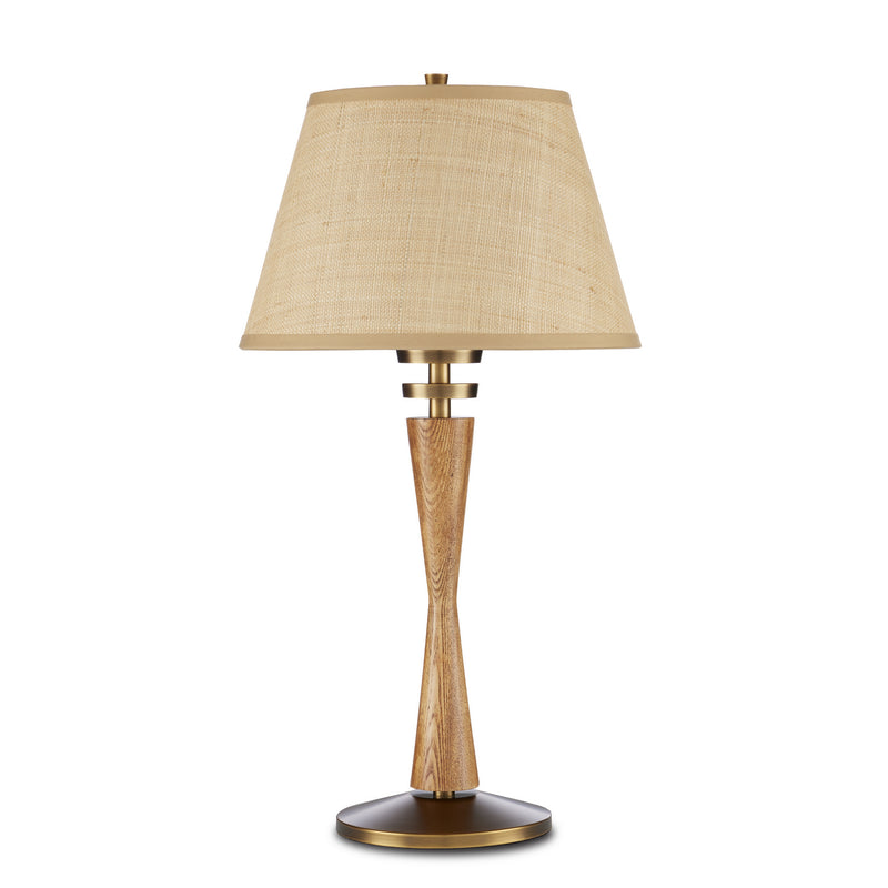 Currey and Company - 6000-0838 - One Light Table Lamp - Woodville - Classic Honey/Antique Brass