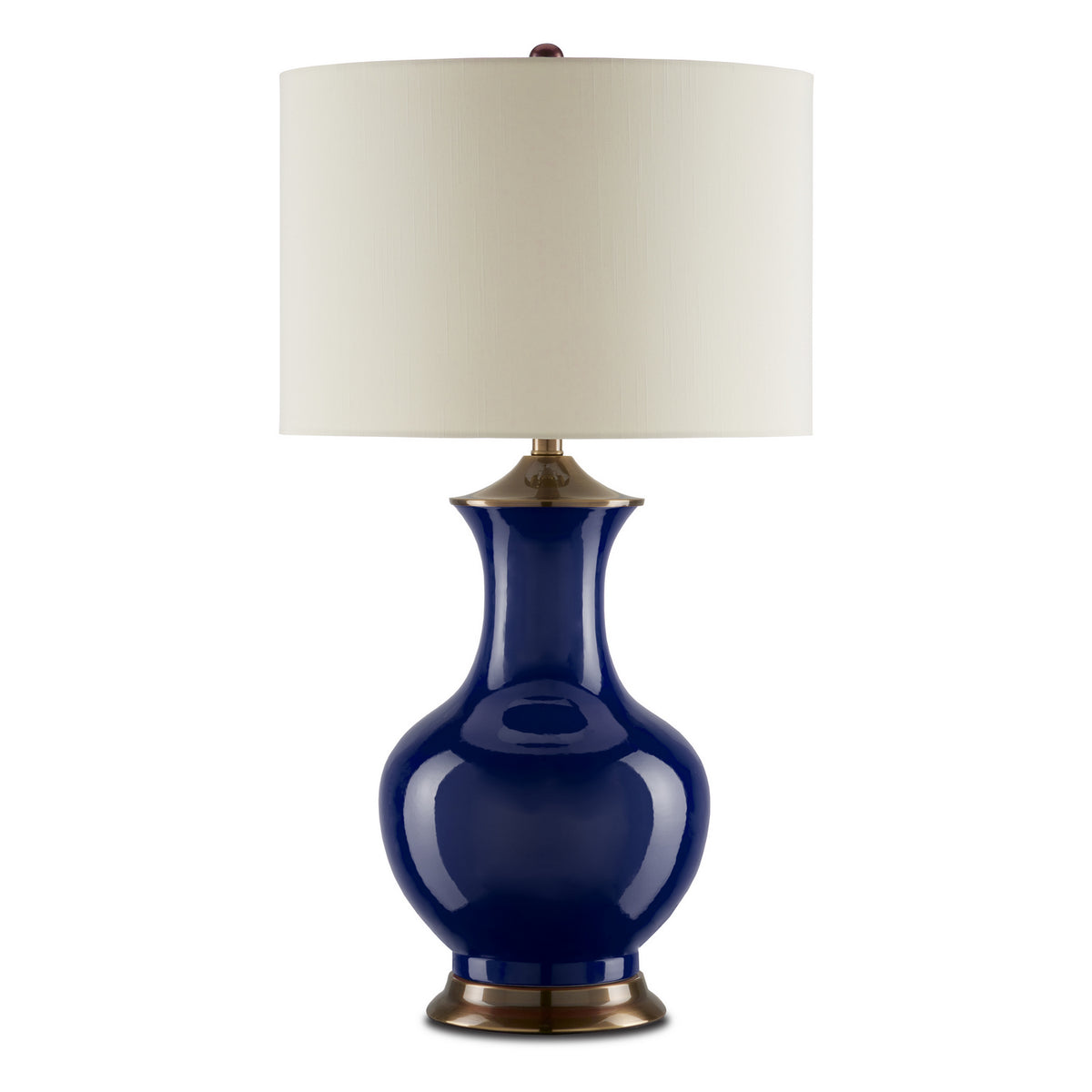 Currey and Company - 6000-0841 - One Light Table Lamp - Lilou - Blue/Antique Brass