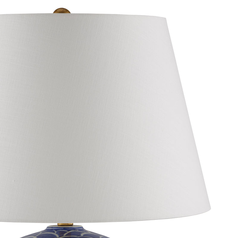 Currey and Company One Light Table Lamp from the Nami collection in Blue/White/Gold Leaf finish