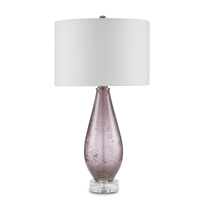 Currey and Company - 6000-0854 - One Light Table Lamp - Optimist - Purple/Clear/Antique Nickel