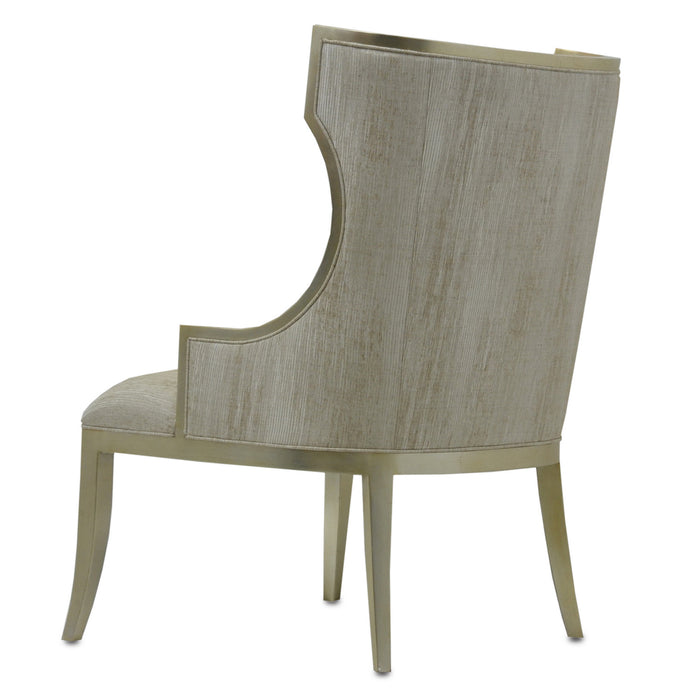 Currey and Company Chair from the Garson collection in Silver/Fresh File Linen finish