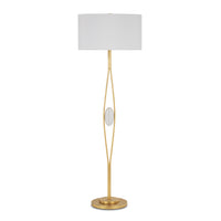 Currey and Company One Light Floor Lamp from the Marlene collection in Gold Leaf/White finish