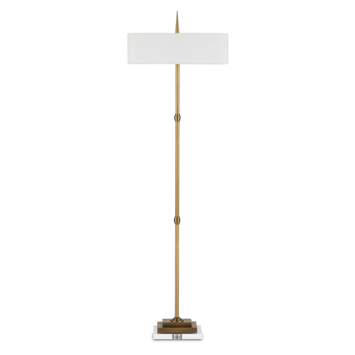 Currey and Company - 8000-0123 - Two Light Floor Lamp - Caldwell - Antique Brass/Clear