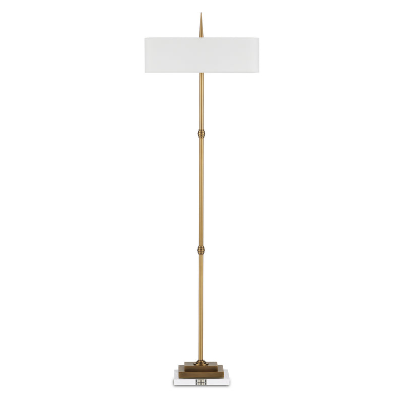 Currey and Company - 8000-0123 - Two Light Floor Lamp - Caldwell - Antique Brass/Clear