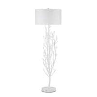 Currey and Company One Light Floor Lamp from the Twig collection in Gesso White finish