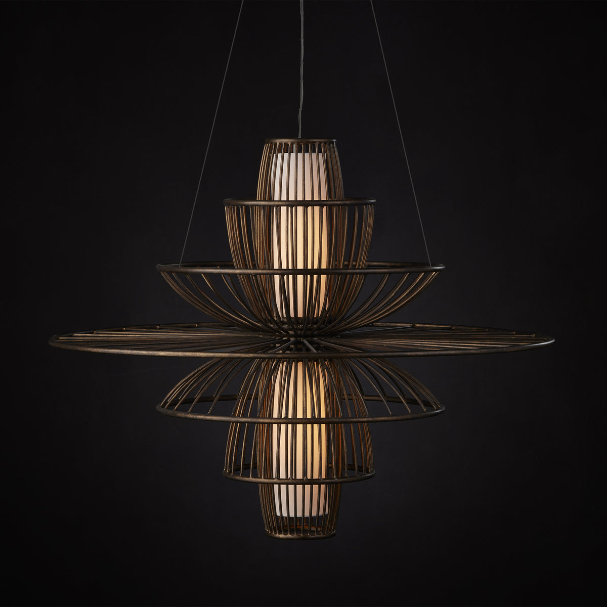 Currey and Company - 9000-0964 - Two Light Chandelier - Cupertino/Off-White