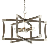 Currey and Company - 9000-0968 - Six Light Lantern - Bastian Collection - Chateau Gray/Contemporary Silver Leaf