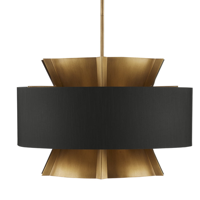 Currey and Company Six Light Chandelier from the Oxenwood collection in Brass/Black finish