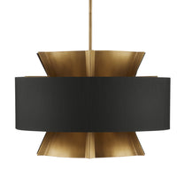 Currey and Company - 9000-0970 - Six Light Chandelier - Oxenwood Brass & Black Chandelier - Brass/Black