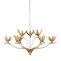 Currey and Company - 9000-0973 - Nine Light Chandelier - Paradiso Collection - Contemporary Silver Leaf/Contemporary Gold Leaf/ Contemporary Gold