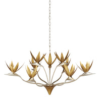 Currey and Company - 9000-0973 - Nine Light Chandelier - Paradiso Collection - Contemporary Silver Leaf/Contemporary Gold Leaf/ Contemporary Gold