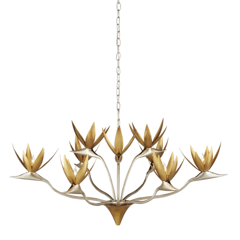 Currey and Company - 9000-0973 - Nine Light Chandelier - Paradiso Collection - Contemporary Silver Leaf/Contemporary Gold Leaf/ Contemporary Gold
