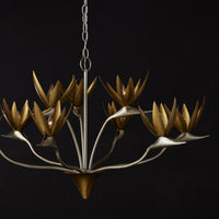 Currey and Company - 9000-0973 - Nine Light Chandelier - Paradiso Collection - Contemporary Silver Leaf/Contemporary Gold Leaf/ Contemporary Gold