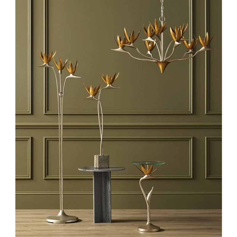 Currey and Company - 9000-0973 - Nine Light Chandelier - Paradiso Collection - Contemporary Silver Leaf/Contemporary Gold Leaf/ Contemporary Gold