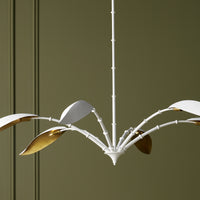 Currey and Company - 9000-0974 - Six Light Chandelier - Yuriko Collection - Gesso White/Contemporary Gold Leaf