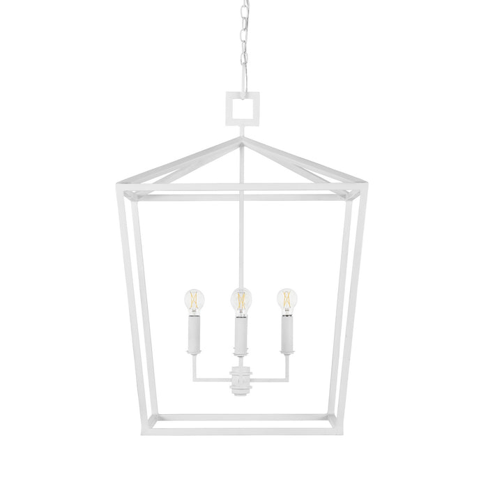 Currey and Company Five Light Chandelier from the Denison collection in Gesso White finish