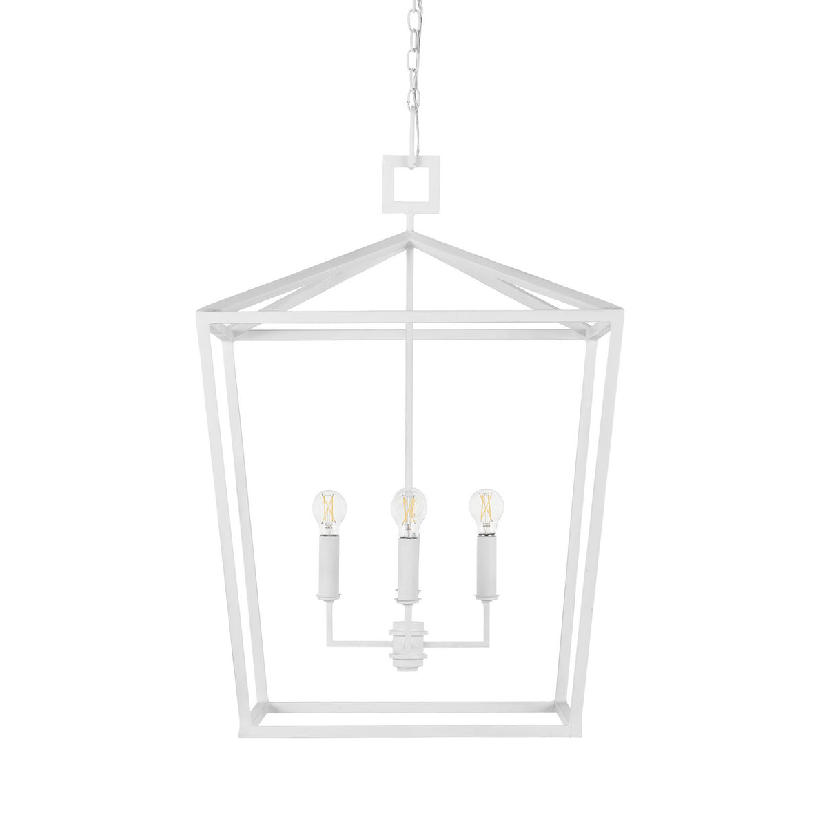 Currey and Company - 9000-0977 - Five Light Chandelier - Denison Collection - Gesso White
