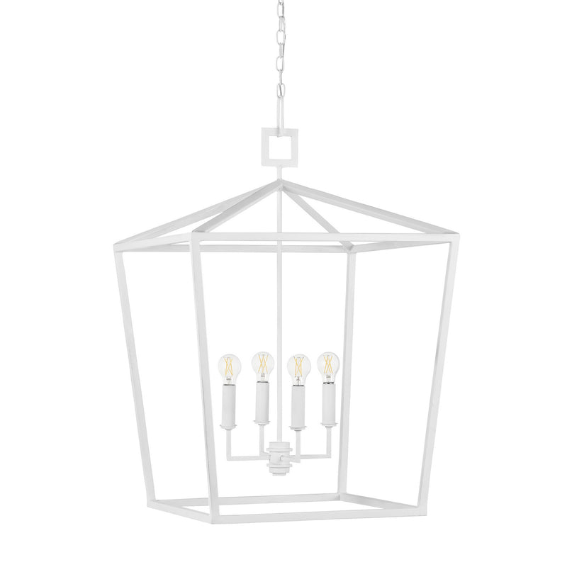 Currey and Company - 9000-0977 - Five Light Chandelier - Denison Collection - Gesso White