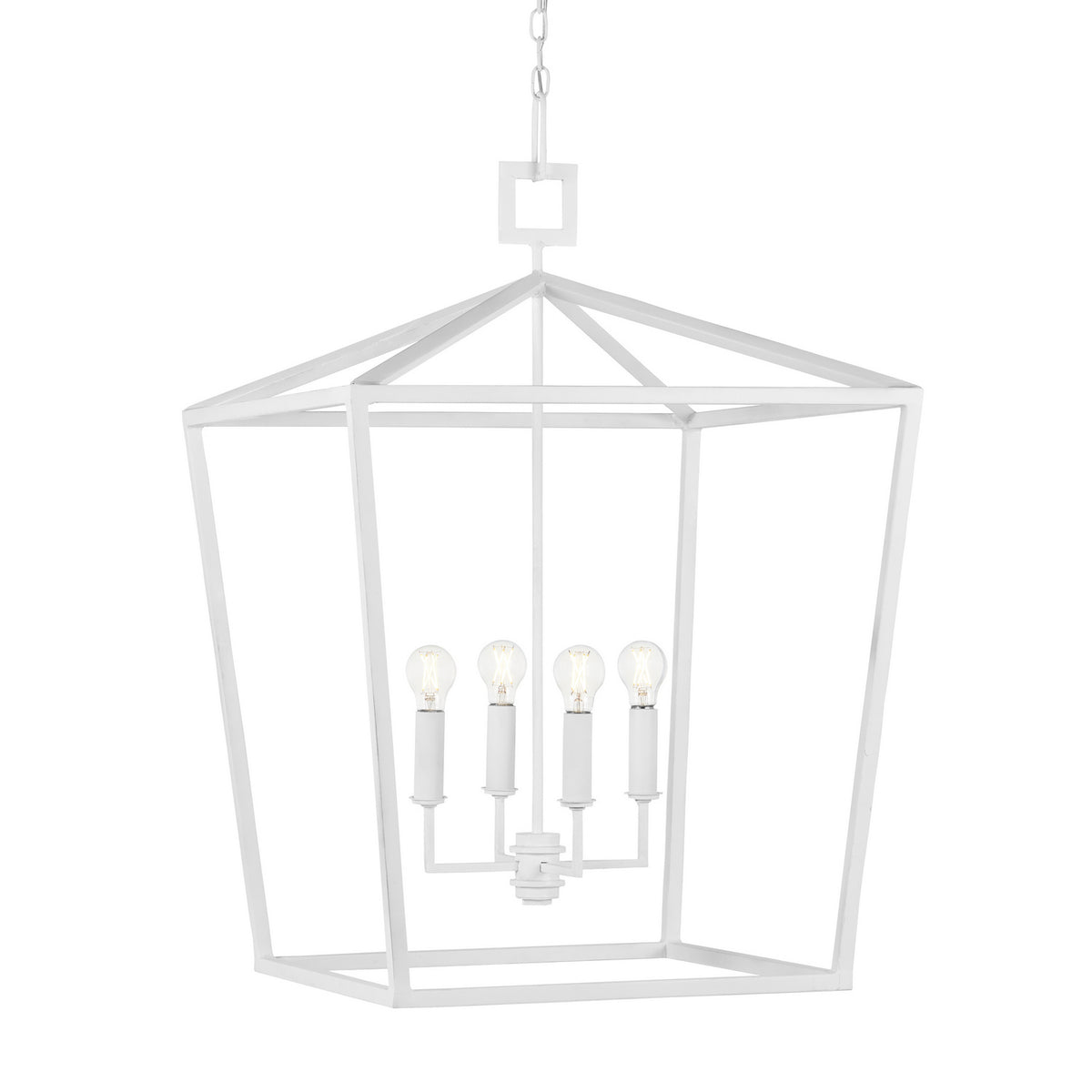 Currey and Company - 9000-0977 - Five Light Chandelier - Denison Collection - Gesso White