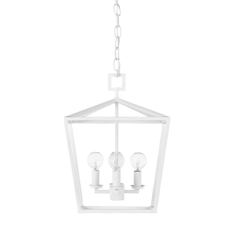Currey and Company - 9000-0978 - Four Light Chandelier - Denison Collection - Gesso White