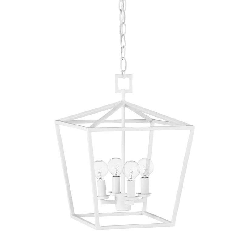 Currey and Company - 9000-0978 - Four Light Chandelier - Denison Collection - Gesso White