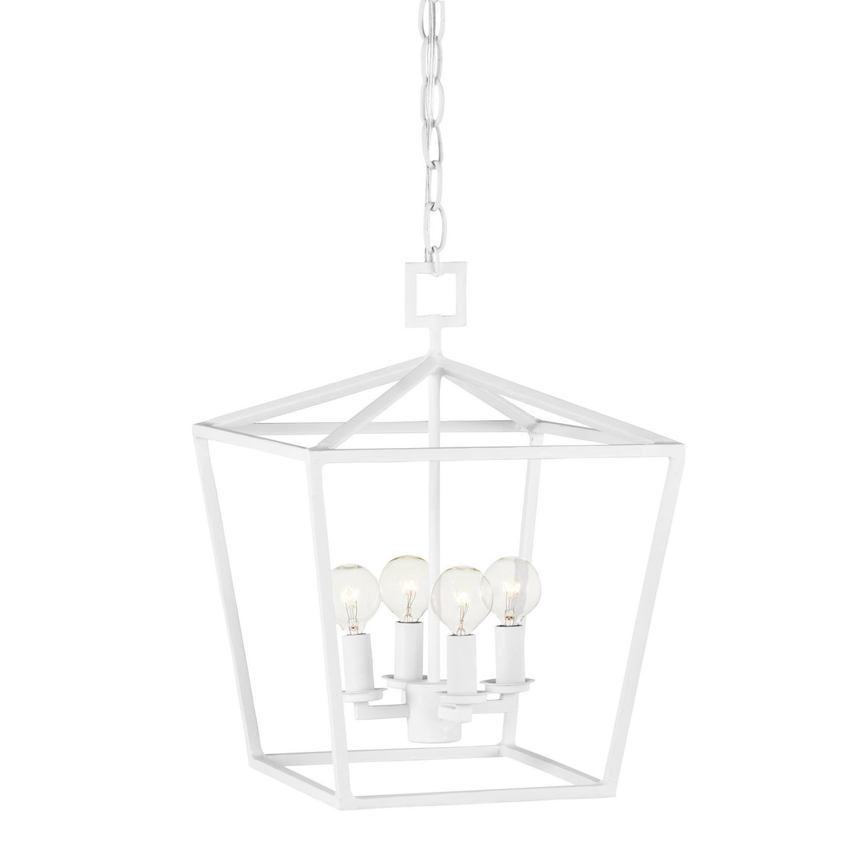 Currey and Company - 9000-0978 - Four Light Chandelier - Denison Collection - Gesso White