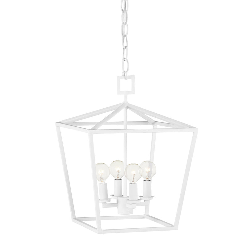 Currey and Company - 9000-0978 - Four Light Chandelier - Denison Collection - Gesso White