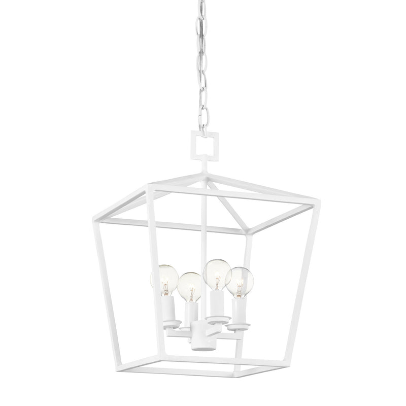 Currey and Company - 9000-0978 - Four Light Chandelier - Denison Collection - Gesso White