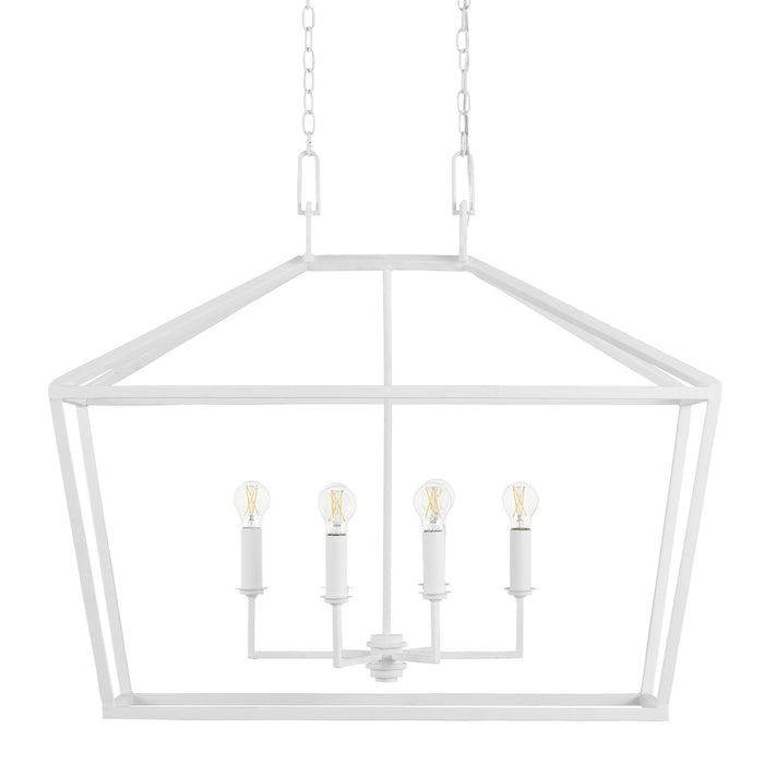 Currey and Company Six Light Chandelier from the Denison collection in Gesso White finish