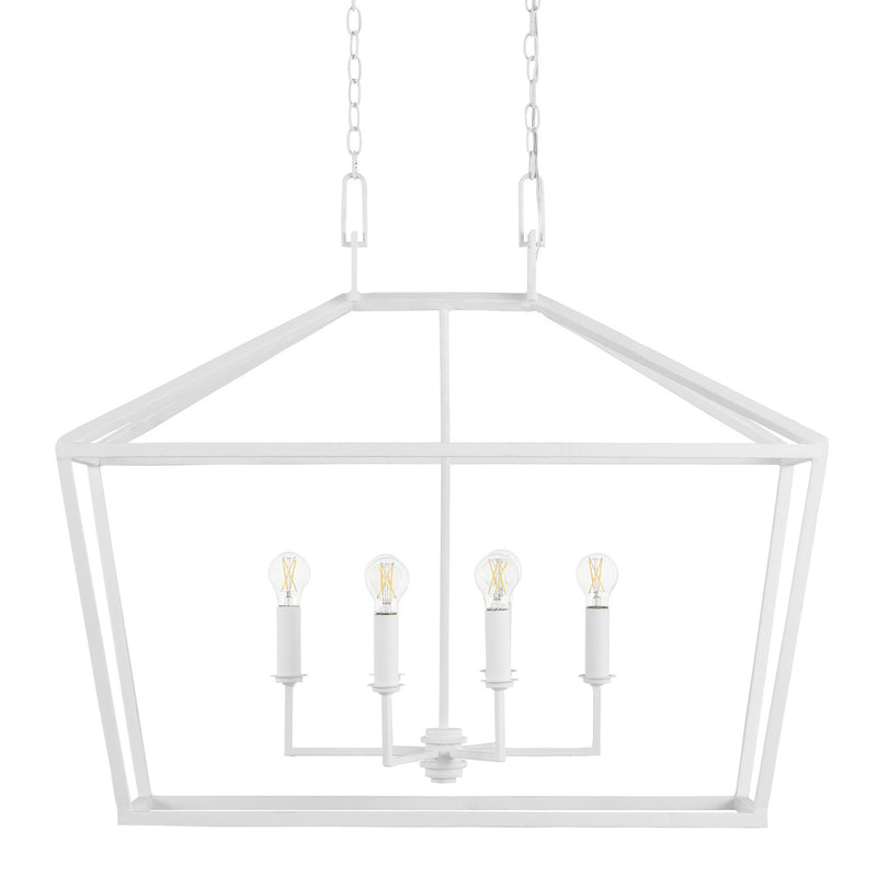 Currey and Company - 9000-0979 - Six Light Chandelier - Denison Collection - Gesso White