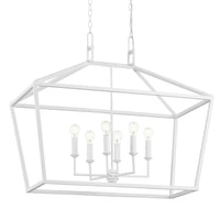 Currey and Company - 9000-0979 - Six Light Chandelier - Denison Collection - Gesso White