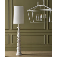 Currey and Company - 9000-0979 - Six Light Chandelier - Denison Collection - Gesso White