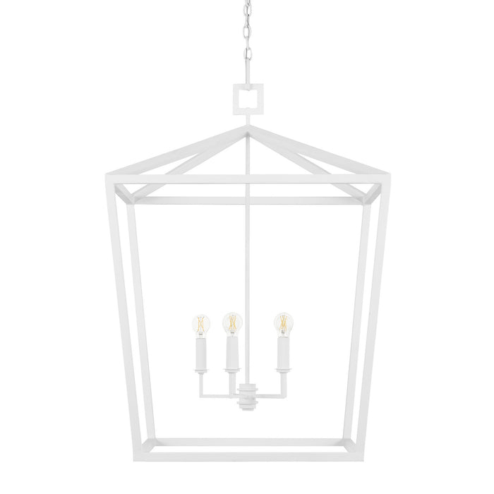 Currey and Company Four Light Chandelier from the Denison collection in Gesso White finish