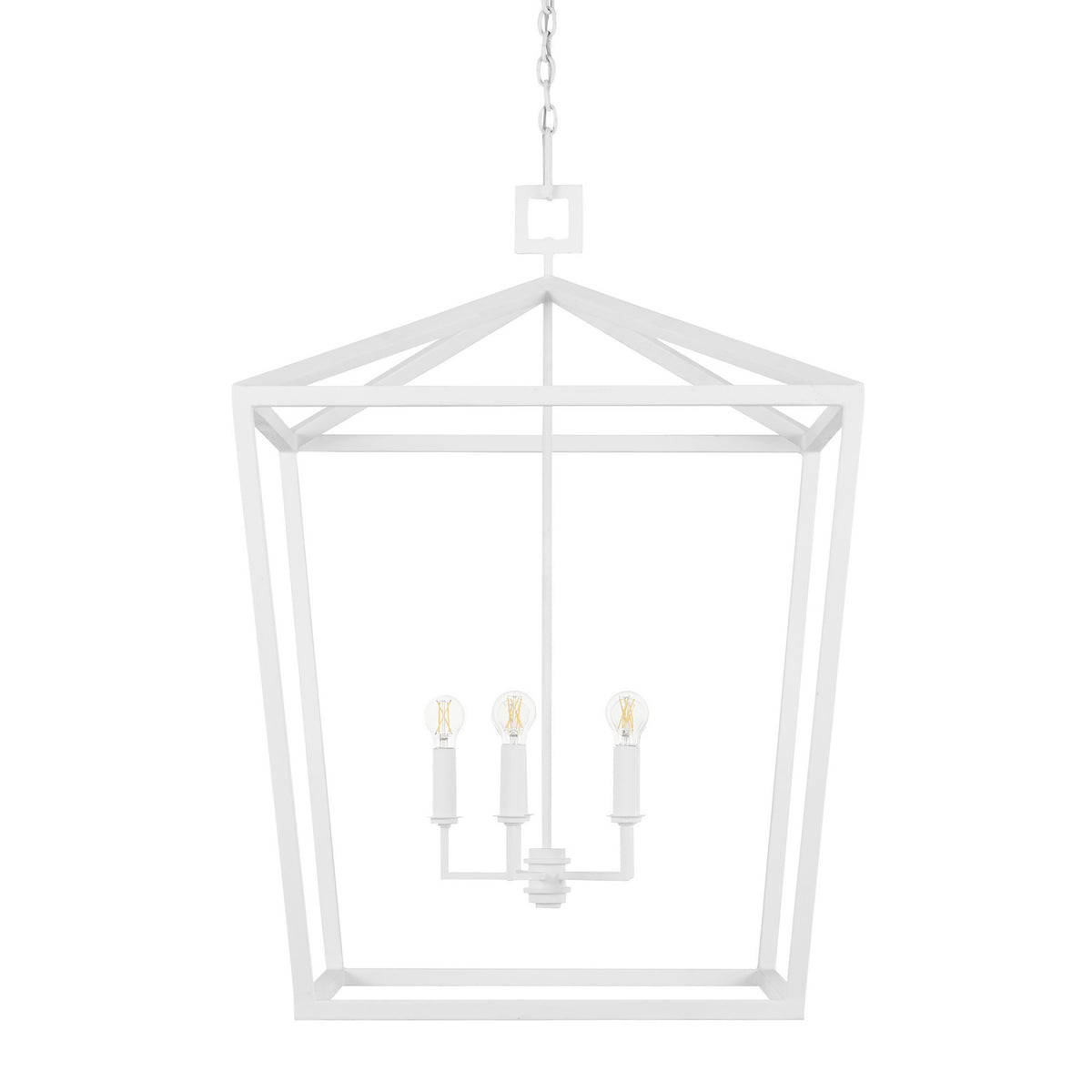 Currey and Company - 9000-0980 - Four Light Chandelier - Denison Collection - Gesso White